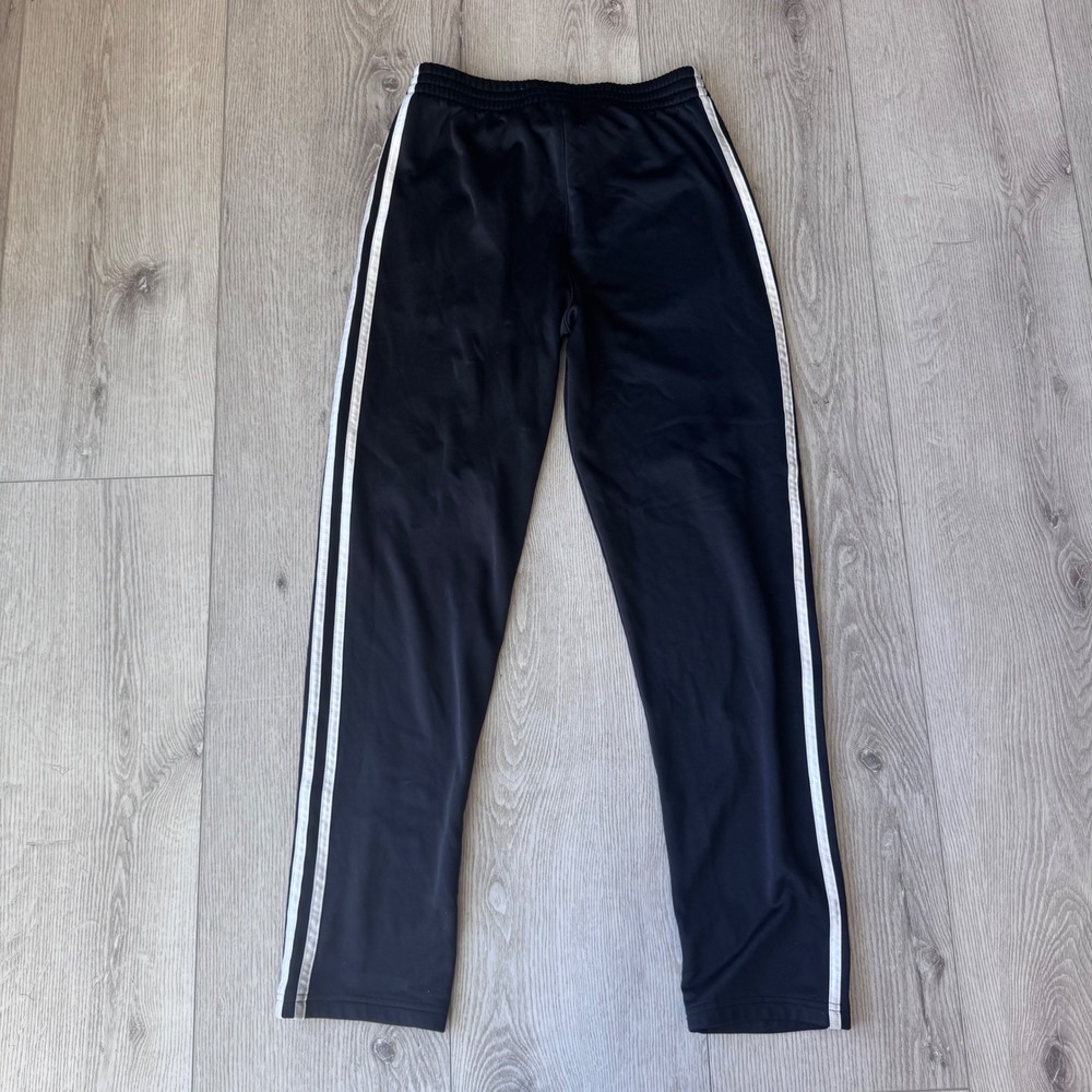 Adidas Youth Boys Large 14/16 Black 3-Stripe Track Pants Regular Fit Joggers - Picture 2 of 7